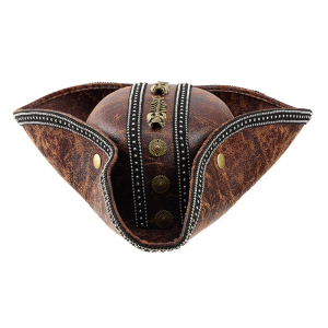 Stylish Pirate Hat for Women and Men Practical PU Leather Pirate Hat For Role Play And Costume Parties