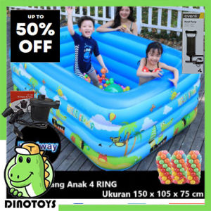 DINOTOYS KOLAM RENANG ANAK SWIMMING POOL PLAYGROUND Dengan Bahan Karet Kuat dan Tebal ukuran 120cm dan 150 cm untuk Kolam Balita berenang kami menyediakan mainan anak lainnya seperti mobilan remote sepeda roda tiga dan motor baterai