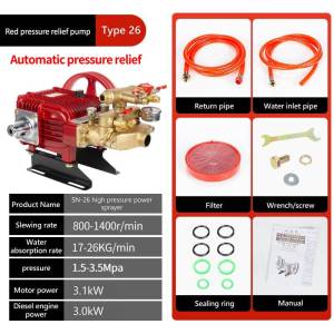 4000W High Pressure Pump Sprayer Head Heavy Duty Portable Agricultural Car Wash Machine