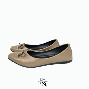 Sepatu Flat Shoes Wanita High - Model Pita Bambu - Warna Moca