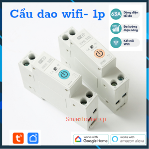 Cầu Dao aptomat Điều Khiển Từ Xa Wifi 63A 1P đo điện năng tiêu thụ bả vệ an toàn điện