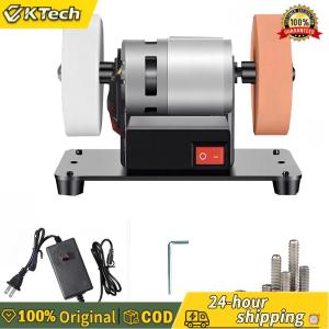 【Free Shipping】 Multifunctional Grinding Polishing Machine with 2 Wheels Electric Sharpener Grinder 7 Adjustable Speed for Woodworking Metal Working DIY