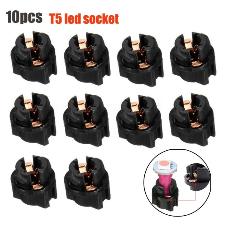 10Pcs T5 Lock Socket Bulb Holders Car Dashboard Instrument Panel ...