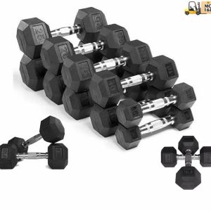 （5LB-50LB）PER PIECE Hexagonal dumbbell mens special dumbbell set cast iron dumbbell home fitness dumbbell rack dip plastic dumbbell Hexagonal rubberized dumbbell exercise chest muscle weightlifting abdominal fitness various specifications