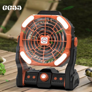 NEOBEE พัดลมอเนกประสงค์ พร้อมไฟLED ตั้ง/แขวนได้ ชาร์จไฟUSB 12000mAh ปรับระดับลมและไฟได้ พัดลมพกพาสะดวก พัดลมมอเตอร์/ใบพัดคู่ 3+5