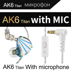 Original QKZ AK6 TITAN HiFi Metal Earphone In Ear Wired Headphones Stereo Noise Cancelling Headset For Sports Gym Gaming Earbuds