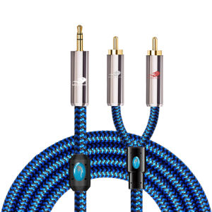 GOLLEY LION 3.5mm to 2RCA Audio Cable Adapter Splitter Y Aux Cable for Amplifier MP3 Player