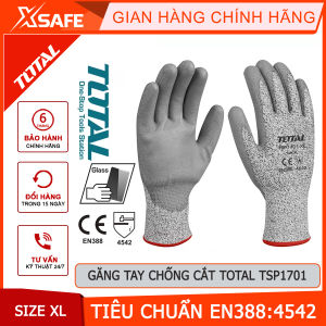 [HỎA TỐC] Găng tay chống cắt cấp độ 5 TOTAL TSP1701 găng tay bảo hộ size XL tiêu chuẩn EN388:4542 bảo vệ an toàn tăng độ bámchính hãngxsafe