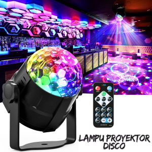 TaffLED Lampu Disco led putar full warna sensor suara musik kamar Proyektor RGB 240V 6W CY LV RG