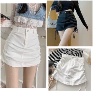 CHÂN VÁY NỮ RÚT DÂY 2 BÊN có may kèm quần bên chất vải kaki có dãn. Size sml