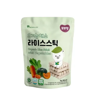 Ddoddomam Baby Rice Sticks 20g Made from 100% Organic Rice Healthy Nutrient-Rich Snack for Infants