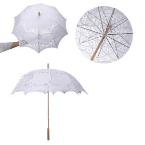 YUDESHUI Lớn Ô dù ren Thêu Ren cotton Ô che nắng cho trẻ em Cổ điển Ô dù cho bé gái Trang trí đám cưới