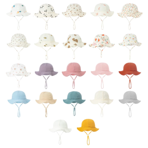 3-12M Baby Sun Hat Fashion Bucket Hat Anti-Wind Sun Protective Panama Hat for Girl Infant Boys Girl Cute Fisherman Hat
