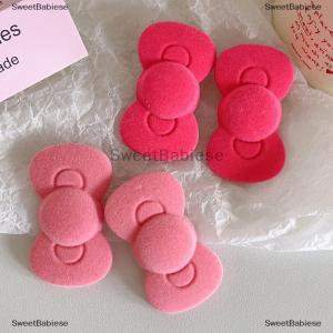 [COD] SweetBabiese Sweet Cute Autumn Winter Flocking Bow Hairpin For Women Girls Fashion Hair Clip Side Clip Headwear Hair Accessories Gifts