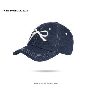 【WJ】อินสตาแกรมเกาหลีหมวกรูปโบว์ปักลายเป็ดหมวกเบสบอลฤดูใบไม้ผลิ/หมวกฮิปฮอป