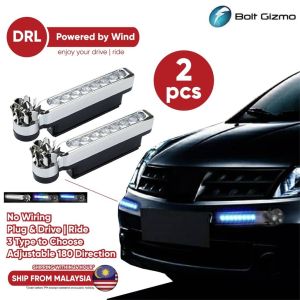 Car Motorcycle DRL Daytime Running Light Wind Energy Power Supply LED Driving Fog Headlight Decor Lamp Turbine