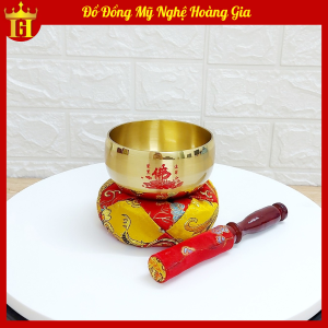 Chuông vàng đài loan chữ Phật chuông tụng kinh bằng đồng cao cấp