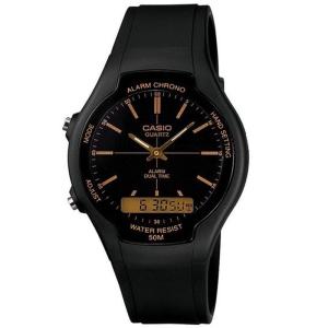 CASIO ORIGINAL - CASIO AW-90H-9E - MEN - Black - Strap Resin - Jam dunia JD18ST # Jam Tangan Pria Cowok Anti Air Digital Analog + CASIO AW 90H 9E AW-90H 90 H AW90 AW-90 AW90H $ WR5 STR SD7 HT7