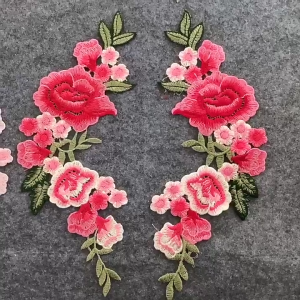 1 Pair Flower Embroidery Patches for Clothes Jeans Decoration Embroidered Appliques Sew On Patches