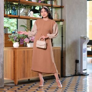 Yoenik Apparel Hein Midi Dress - Dress Vintage Korean Style - Midi Dress Kekinian - Baju Busui