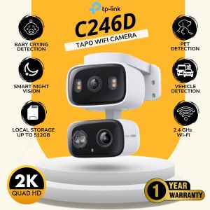 TP-Link Tapo C246D Home Security WiFi CCTV 1080p/2MP | Motion Detection | Two-Way Audio | Indoor Camera
