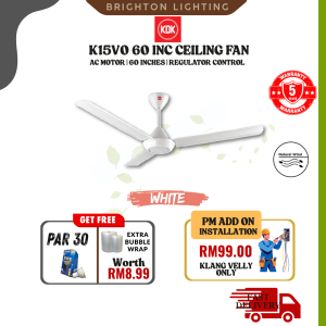 KDK K15V0 / KDK K15VO SIRIM 5 Blades Regulator 5 Speeds Ceiling Fan