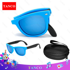 TANCO QT116X Fashion Foldable Sunglasses for Men Women Outdoor Sports Eyewear UV400 HD Sunglasses with Mini Glasses Case