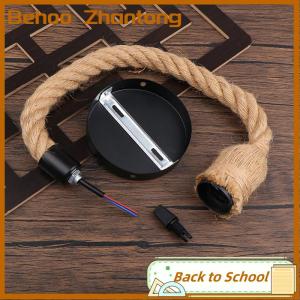 Behoo โคมไฟระย้าเชือกปอแบบวินเทจสไตล์อเมริกันโคมไฟระย้าตกแต่งอุตสาหกรรมบาร์คาเฟ่โคมไฟแบบเชือกถักด้วยมือโคมไฟระย้า