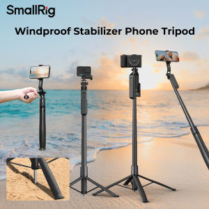 SmallRig Windproof Tripod Selfie Stick 185cm Camera Stand Selfie Stick with Gimbal Stabilizer Monopod with Bluetooth Remote Control for GoPro Action Camera Mirroless Vlogging 4668