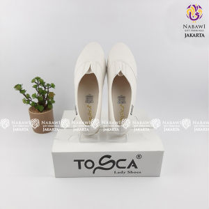 Sepatu Wanita Tosca Flatshoes Murah Putih Perlengkapan Haji dan Umroh