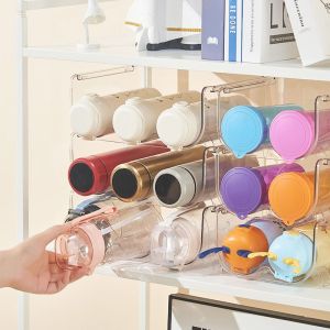 1 PCS Acrylic Water Bottle Organizer Wine Holder Rack Stackable Transparent Beverage Rack Household Kitchen Cup Storage