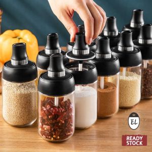 250ml Seasoning Bottle with Spoon Condiment Spice Oil Honey Botol Perasa