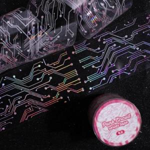 Waterproof Circuit Pattern PET Sticker Removable Adhesive Tape For Planners Journals And Art Supplies Stationery