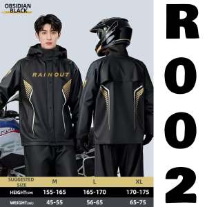 OKEY SHOP Raincoat Waterproof Motorcycle Jacket with Integrated Neck Flap and Rear Ventilation for Breathability and Coolness