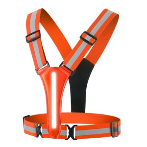 VBNFH USB Rechargeable LED Reflective Vest High Visibility Adjustable Waist/Shoulder Night Running Light Up Vest Safe Warning Running Gear Jogging