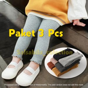 Paket 3 Pcs Legging Neci Rib Kenit Anak Usia 1-10 Tahun Legging Kriwil Anak Perempuan Model Korea Bawahan Anak Perempuan