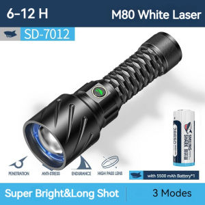 SmilingShark SD7012 Led Torchlight M80 10000Lumens Super Bright Flashlight 3 Modes 26650 USB Rechargeable Zoomable Waterproof Outdoor Camping Hiking Working Emergency Lighting