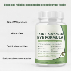 14-in-1 Lutein Eye Care Capsules for Daily Eye Health Support Vision Fatigue Relief Gluten-Free Non-GMO Nutrient-Rich Formula