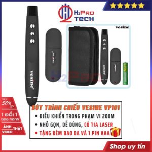 Bút Trình Chiếu Slide Vesine Vp101 Bút Trình Chiếu Thuyết Trình Không Dây 2.4Ghz Usb Điều Khiển Từ Xa 200M-H2Pro Tech
