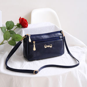 Moms Trendy Womens Bag Solid Color pu Womens Crossbody Shoulder Bag with Bowknot Soft Leather Small Bag for Street Selling Wholesale Commuting