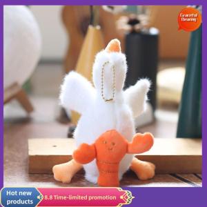 Graceful Cute Duck Plush Keychain Cartoon Can Pull Crayfish Turtles Bees Duck Doll Car Bag Accessory Cute Plush Keyring Love Pendant Gift