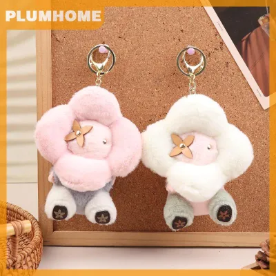 PLUMHOME 1 2 chiếc ba lô búp bê treo trang trí bằng vải nhung hoa hướng dương móc khóa xe hơi Móc treo túi Nữ Mặt Dây chuyền