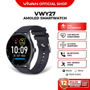 VIVAN Smart Watch VWY27 AMOLED 100+ Sports Mode Waterproof IP67 Health Monitoring Battery 7 Days