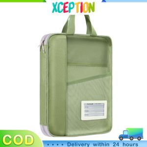 Multilayer Classification School File Bag Transparent Mesh 180° Flat Open Stationery Organizer