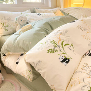 【Super low price】New Spring 100% Cotton Duvet Cover Set Fashion Floral Printed Queen Bedding Set Comfortable Skin Friendly Quilt Cover Set 3/4pcs