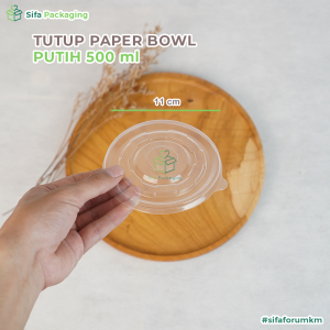 Tutup Paper Bowl Kraft Laminasi Mangkok Kertas Rice Bowl Putih 360ml 500ml 650ml 800ml Isi 25 Pcs