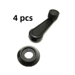 4pcs Car Window Crank Handle Universal Black Plastic For Door Window Lever Replacement