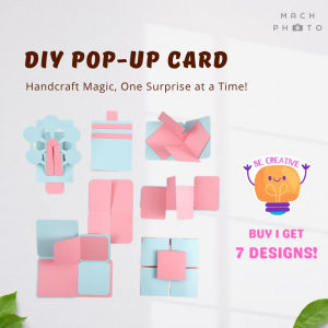 【Mach Photo】DIY Pop-Up Card 7 Designs Scrapbook Element Valentines Birthday Anniversary Handmade Craft Gift