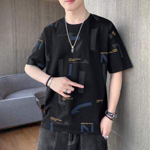 QJshop (ใหม่ล่าสุด)🧔🏻‍เสื้อยืดแขนสั้นคอกลมพิมพ์ลายอาร์ตสุดหล่อเท่ห์ เสื้อเนื้อนิ่มเบาสวมใส่สบายไม่ร้อนใส่ได้ทุกโอกาส🌟