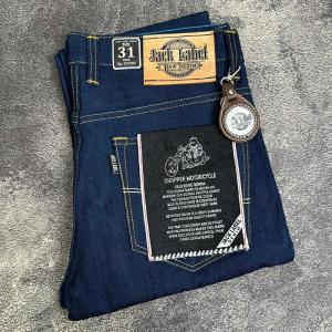 Jeans Man Premium 15oz Warna Denim Biru Sanforized Jacklabel Full Length dengan Selendang Acet
